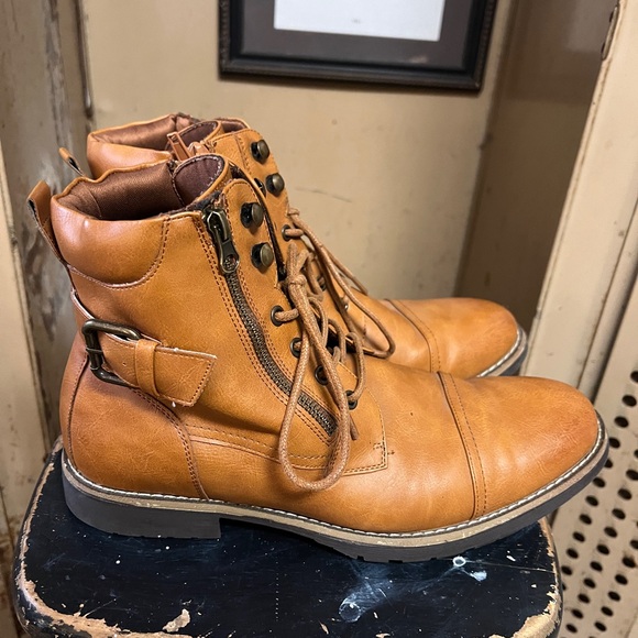 Vepose Mens Ankle Boots Low Heel Lace up Boot Size 9.5 Brown - Picture 5 of 8